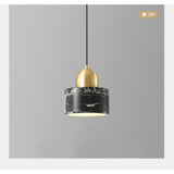 Nordic Modern Marble Mini Pendant Light Geometric Metal Globe Hanging Fixture for Dining Room