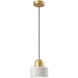 Nordic Modern Marble Mini Pendant Light Geometric Metal Globe Hanging Fixture for Dining Room