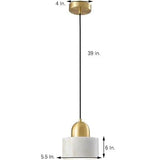Nordic Modern Marble Mini Pendant Light Geometric Metal Globe Hanging Fixture for Dining Room