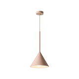 Nordic Modern Pink Resin Geometric Pendant Light Single Light Arc Hanging Ceiling Lamp for Bedroom