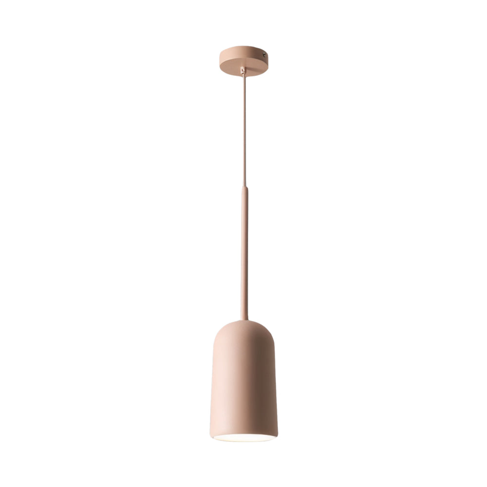 Nordic Modern Pink Resin Geometric Pendant Light Single Light Arc Hanging Ceiling Lamp for Bedroom