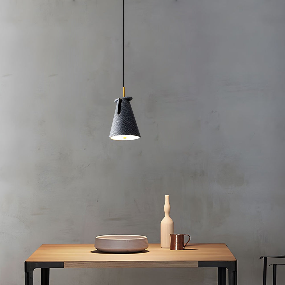 Nordic Resin Cone Pendant Light with Adjustable Head and 3 Color Temperature Dimming