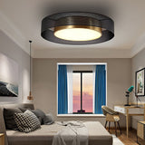 Modern Round Dimmable LED Ceiling Light with Remote Control Nordic Flush Mount Lamp 18 Inch