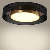 Modern Round Dimmable LED Ceiling Light with Remote Control Nordic Flush Mount Lamp 18 Inch