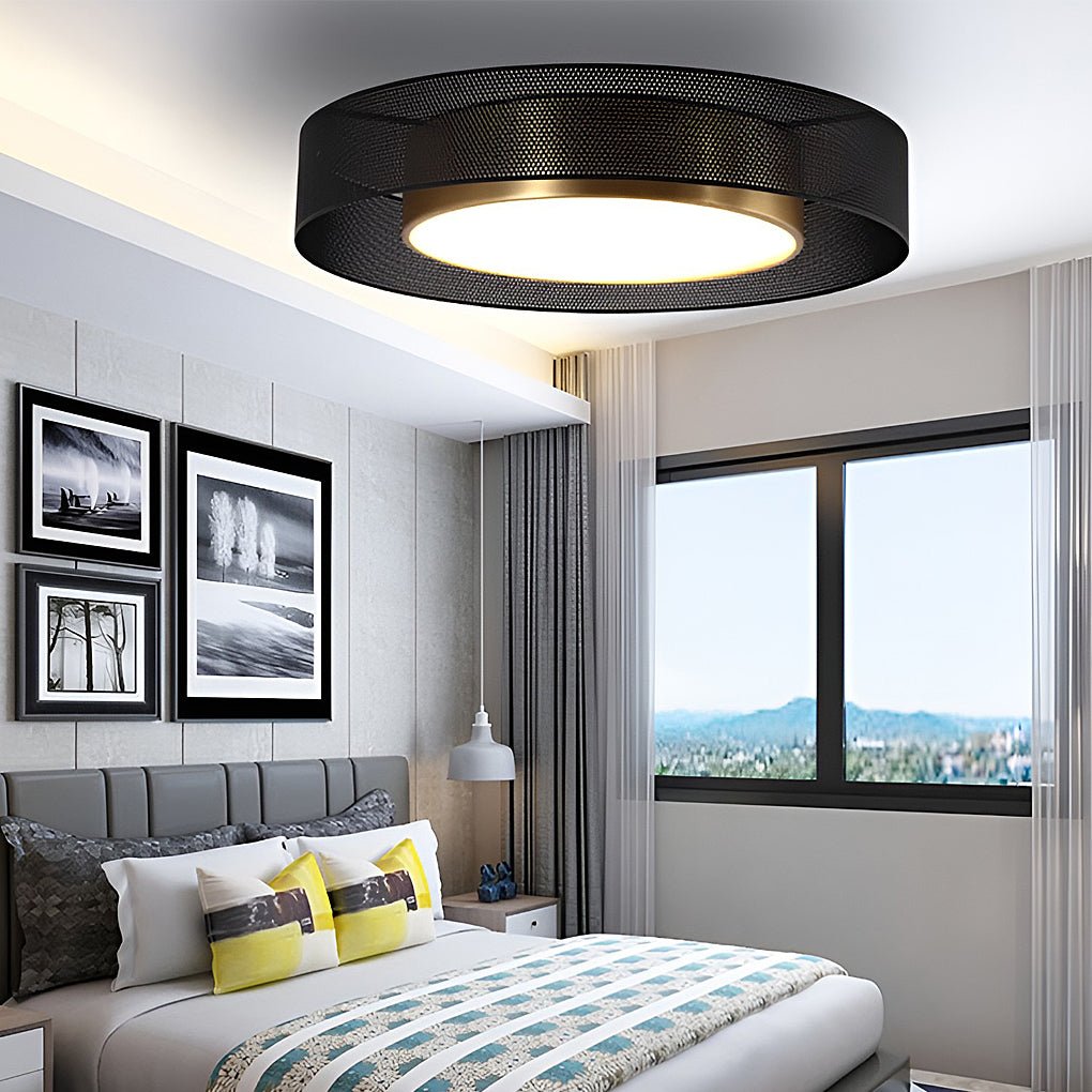 Modern Round Dimmable LED Ceiling Light with Remote Control Nordic Flush Mount Lamp 18 Inch