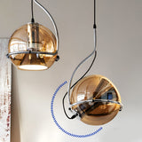 Nordic Spherical Glass Pendant Light Creative Modern Hanging Lamp for Bedroom and Kitchen Island