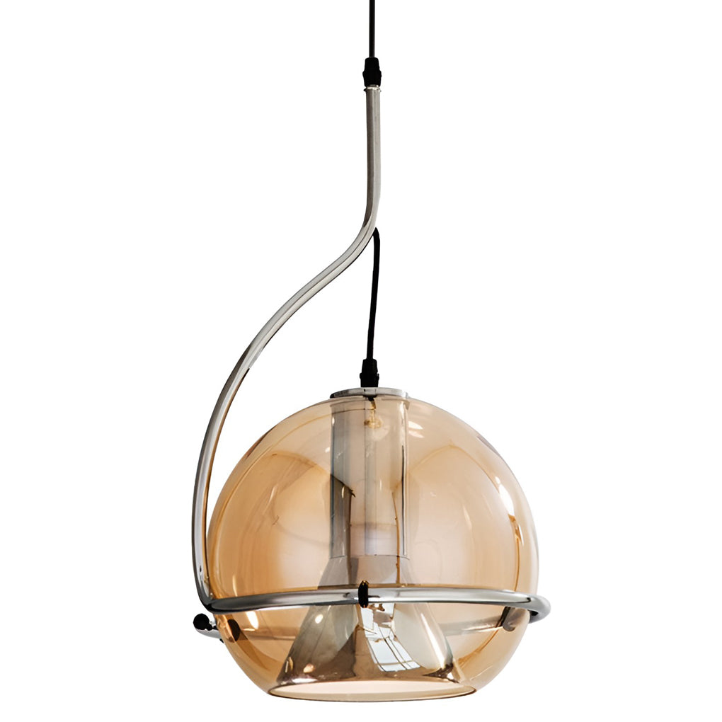 Nordic Spherical Glass Pendant Light Creative Modern Hanging Lamp for Bedroom and Kitchen Island