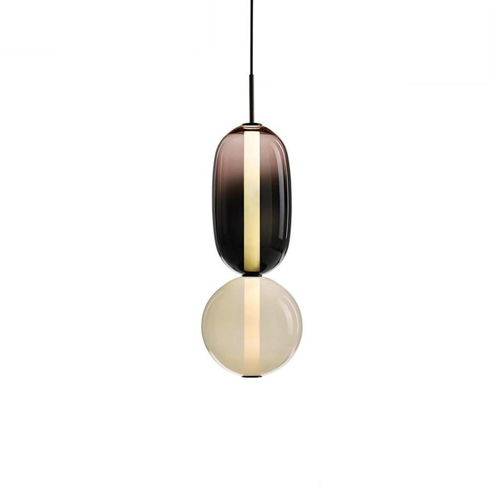 Nordic Stained Glass LED Pendant Light Modern Colorful Hanging Lamp for Kitchen Island Dining Room and Bedroom