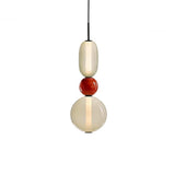 Nordic Stained Glass LED Pendant Light Modern Colorful Hanging Lamp for Kitchen Island Dining Room and Bedroom