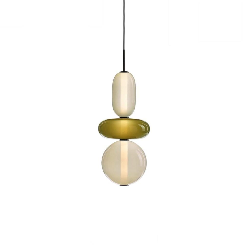 Nordic Stained Glass LED Pendant Light Modern Colorful Hanging Lamp for Kitchen Island Dining Room and Bedroom
