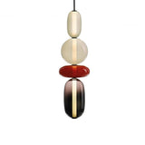 Nordic Stained Glass LED Pendant Light Modern Colorful Hanging Lamp for Kitchen Island Dining Room and Bedroom