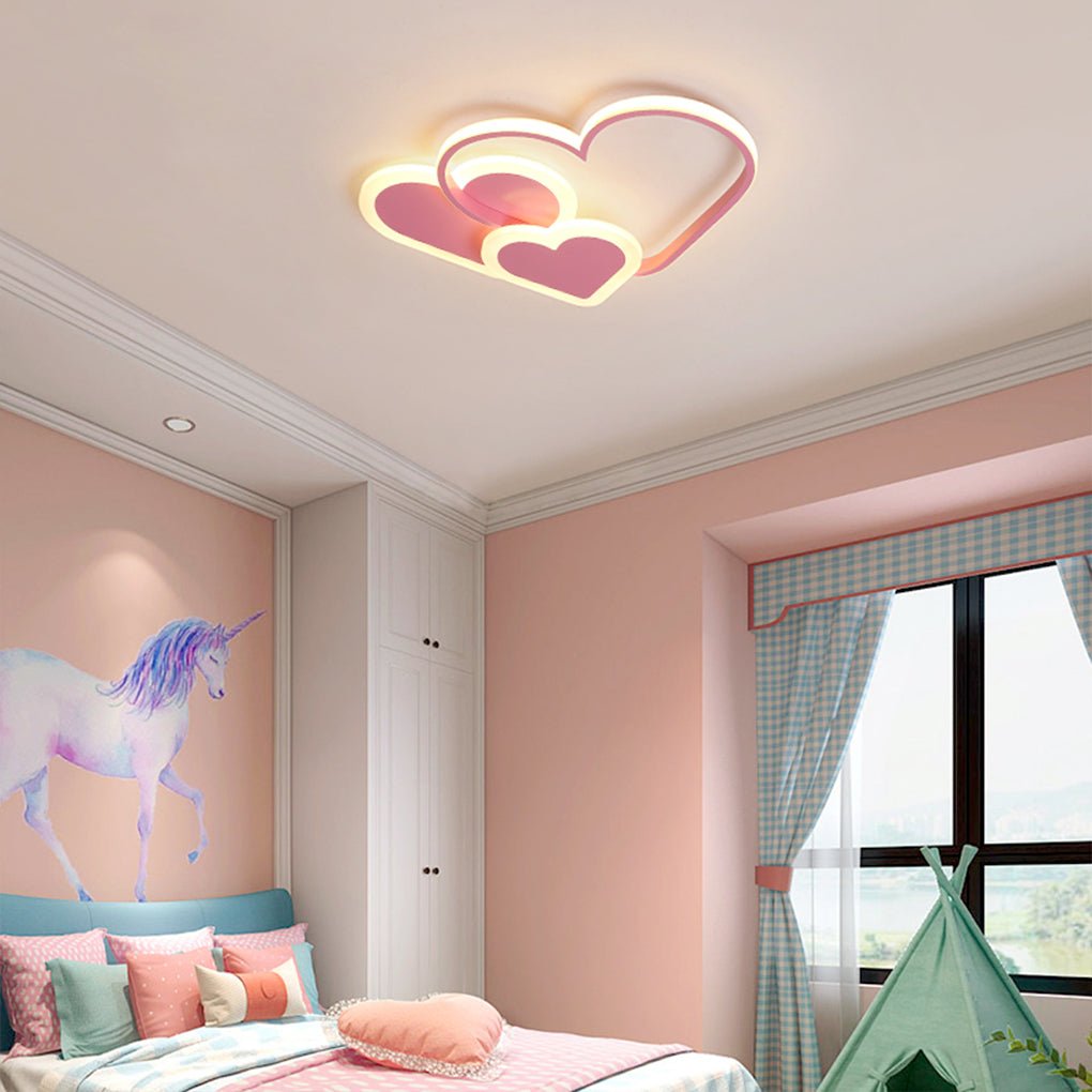 Creative Heart Shaped LED Ceiling Lighting Modern Nordic Flush Mount for Children Room