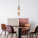 Nordic Style Long Oval Glass LED Pendant Light Hanging Lamp for Kitchen Island and Dining Room