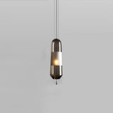 Nordic Style Long Oval Glass LED Pendant Light Hanging Lamp for Kitchen Island and Dining Room