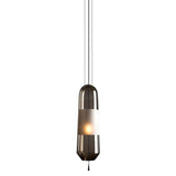 Nordic Style Long Oval Glass LED Pendant Light Hanging Lamp for Kitchen Island and Dining Room