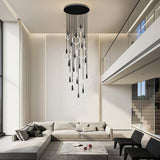 Nordic Style Modern Circular Ring LED Chandelier Dimmable Large Stairwell Pendant Lighting