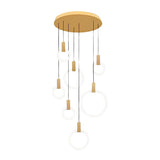 Nordic Style Modern Circular Ring LED Chandelier Dimmable Large Stairwell Pendant Lighting