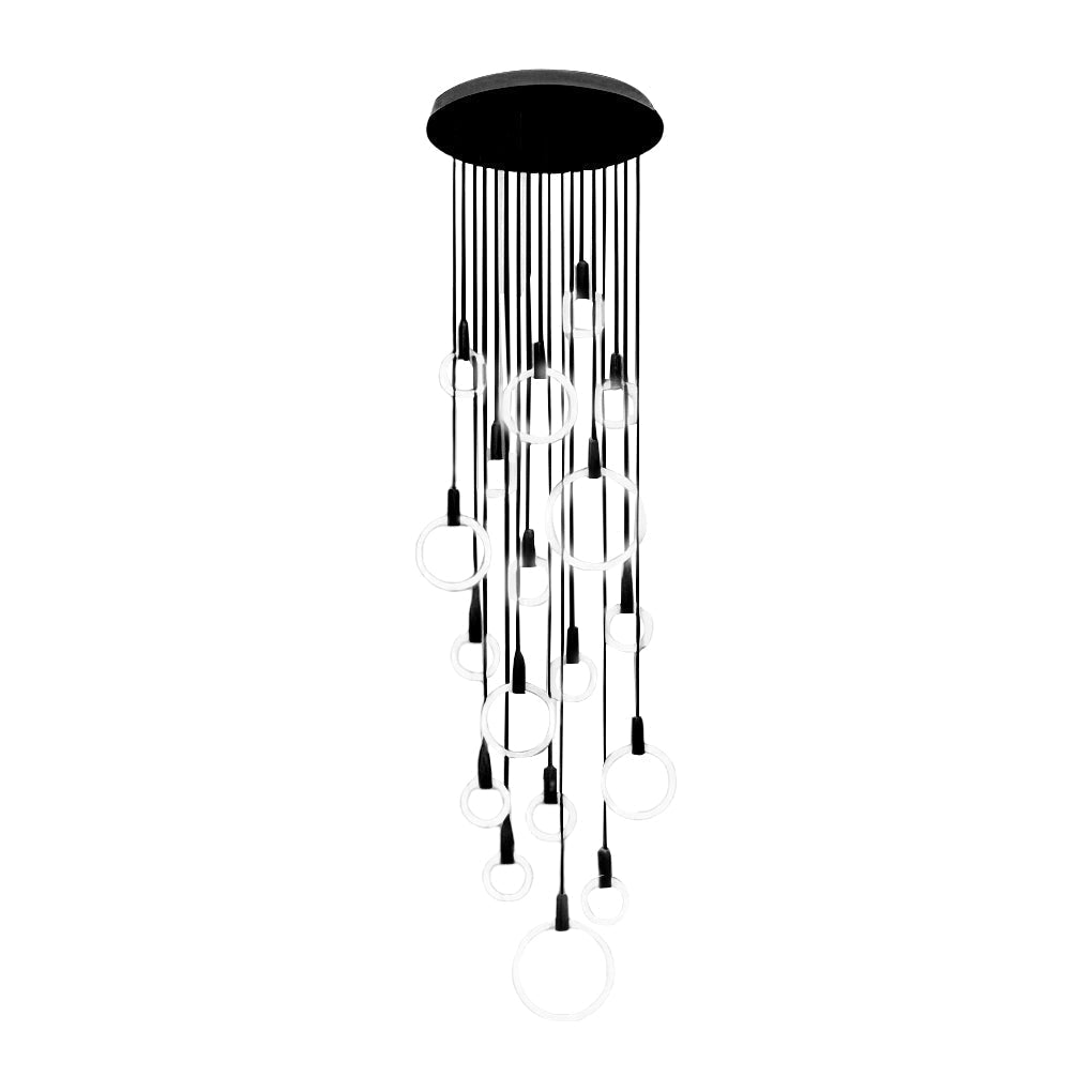 Nordic Style Modern Circular Ring LED Chandelier Dimmable Large Stairwell Pendant Lighting