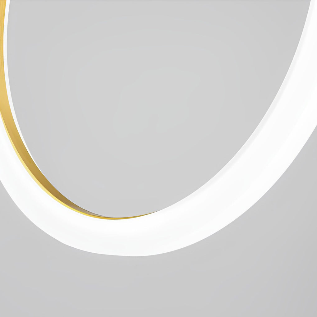Nordic Style Modern Circular Ring LED Chandelier Dimmable Large Stairwell Pendant Lighting