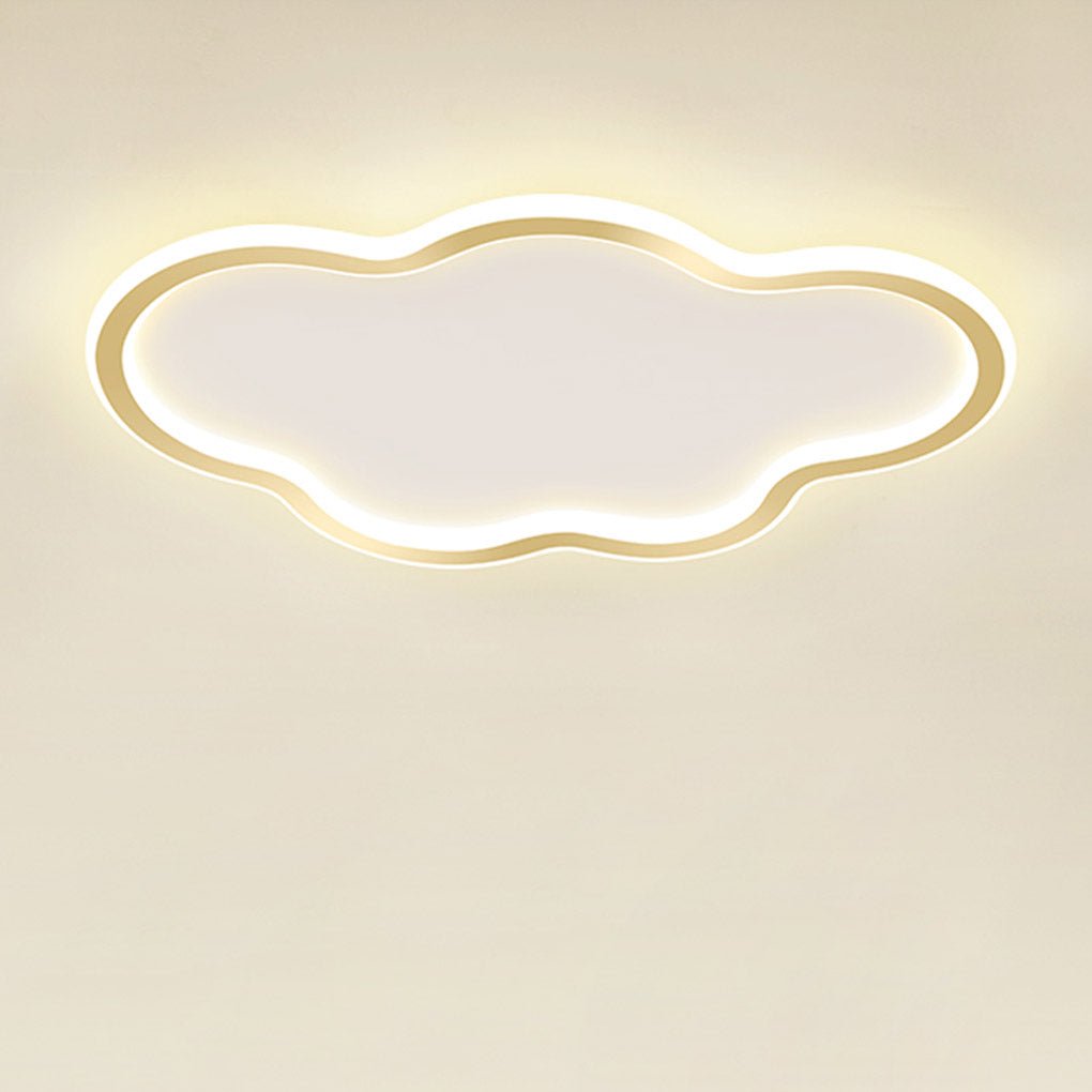 Modern Gold Arc Cloud LED Ceiling Light for Kids Bedroom and Minimalist Home Decor