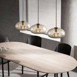 Nordic Vintage Electroplated Glass Pendant Light LED Hanging Chandelier for Kitchen Island and Dining Room