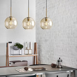 Nordic Vintage Electroplated Glass Pendant Light LED Hanging Chandelier for Kitchen Island and Dining Room