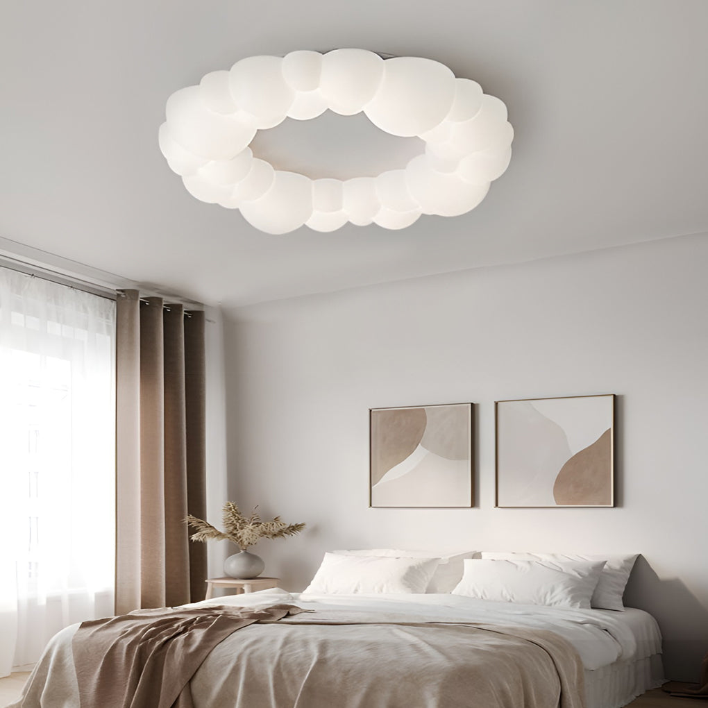Nordic White Cloud LED Flush Mount Ceiling Light Dimmable Bubble Pendant Lighting