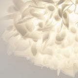 Nordic White Flower Petal LED Pendant Light Dimmable Three Step Color Ceiling Chandelier
