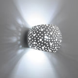 Nordic White Hollow LED Wall Lamp Modern Up and Down Lighting Gypsum Sconce for Living Room