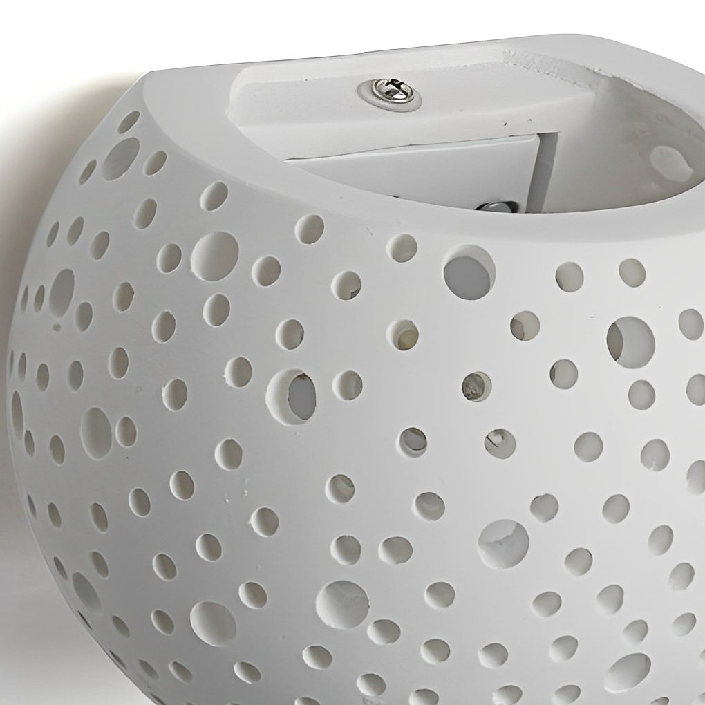 Nordic White Hollow LED Wall Lamp Modern Up and Down Lighting Gypsum Sconce for Living Room