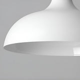 Nordic White Round Pendant Light with Walnut Accents Minimalist 12W LED Hanging Lamp