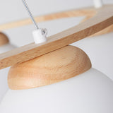 Nordic Wood and Glass Globe Chandelier Modern Minimalist Ceiling Light Fixture