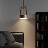Nordic Wood Texture LED Pendant Light Small Acrylic Chandelier for Modern Home Lighting