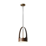 Nordic Wood Texture LED Pendant Light Small Acrylic Chandelier for Modern Home Lighting