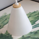 Nordic Wooden Wall Sconce Set with Cone Iron Shade and Modern Metal Accents