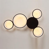 Modern 4 Ring LED Flush Mount Ceiling Light Silica Gel Cluster Fixture for Living Room