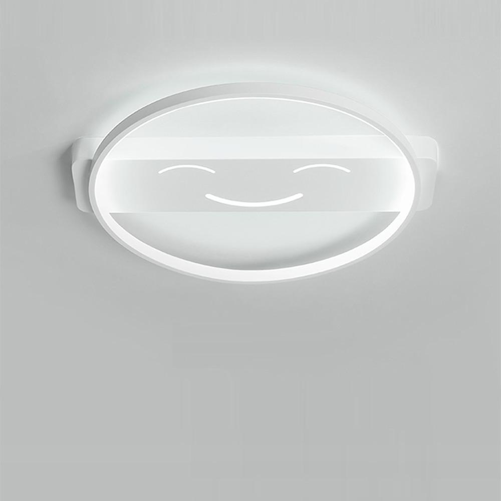 Modern Circular LED Flush Mount Ceiling Light with Metal Frame and PVC Shade for Bedroom and Living Room