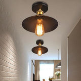 Modern Industrial Metal Teardrop Pendant Light Circular Single Head Ceiling Hanging Lamp for Hallway