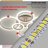 Modern Geometric Circles LED Cluster Ceiling Light Flush Mount Fixture for Bedroom and Living Room