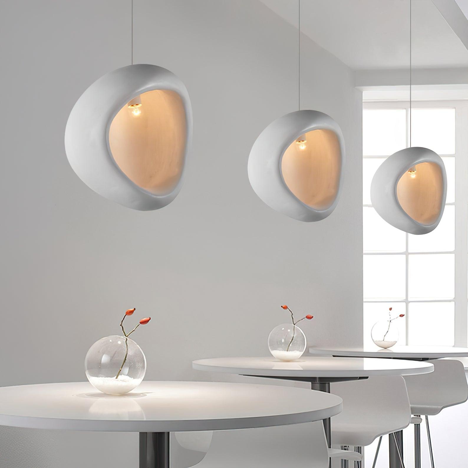 Nula Modern Resin Pendant Light Minimalist White Hanging Ceiling Lamp