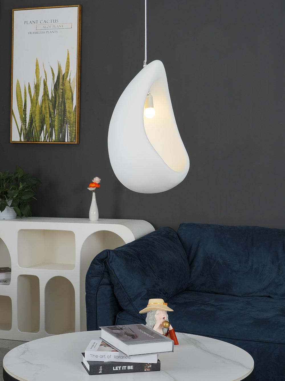 Nula Modern Resin Pendant Light Minimalist White Hanging Ceiling Lamp