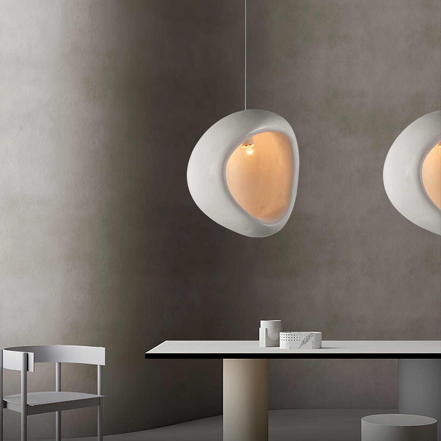 Nula Modern Resin Pendant Light Minimalist White Hanging Ceiling Lamp