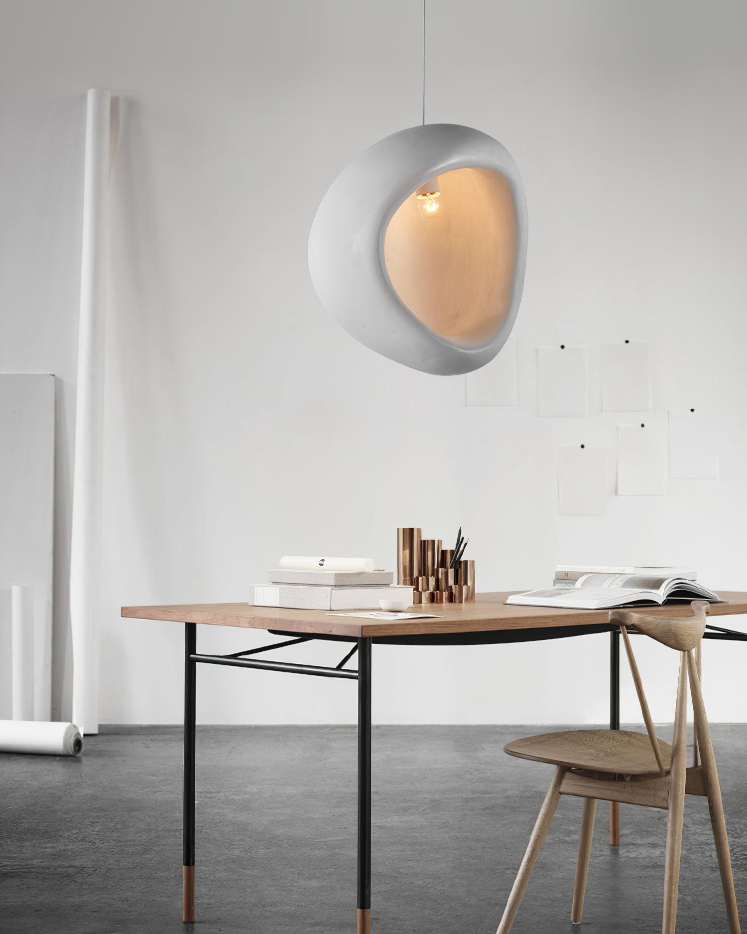 Nula Modern Resin Pendant Light Minimalist White Hanging Ceiling Lamp