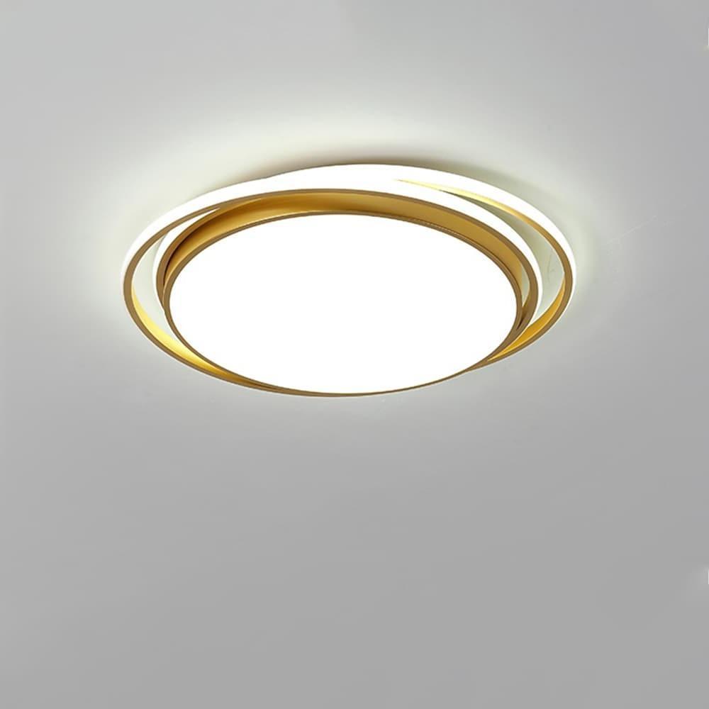 Dimmable Modern Circular LED Flush Mount Ceiling Light Nordic Metal Fixture for Bedrooms and Offices