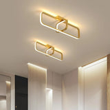 Modern Geometric Dimmable LED Flush Mount Ceiling Light Fixture with Rectangular Design