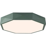 Contemporary Geometric LED Flush Mount Ceiling Light with Remote Control 16 Inch