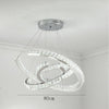 Modern Wave Crystal LED Flush Mount Ceiling Light Stainless Steel Fixture for Dining Room