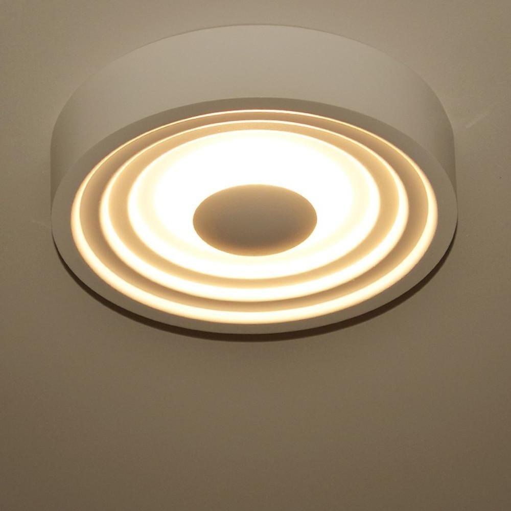 Modern 6 Inch Round Geometric LED Flush Mount Ceiling Light with Aluminum Finish
