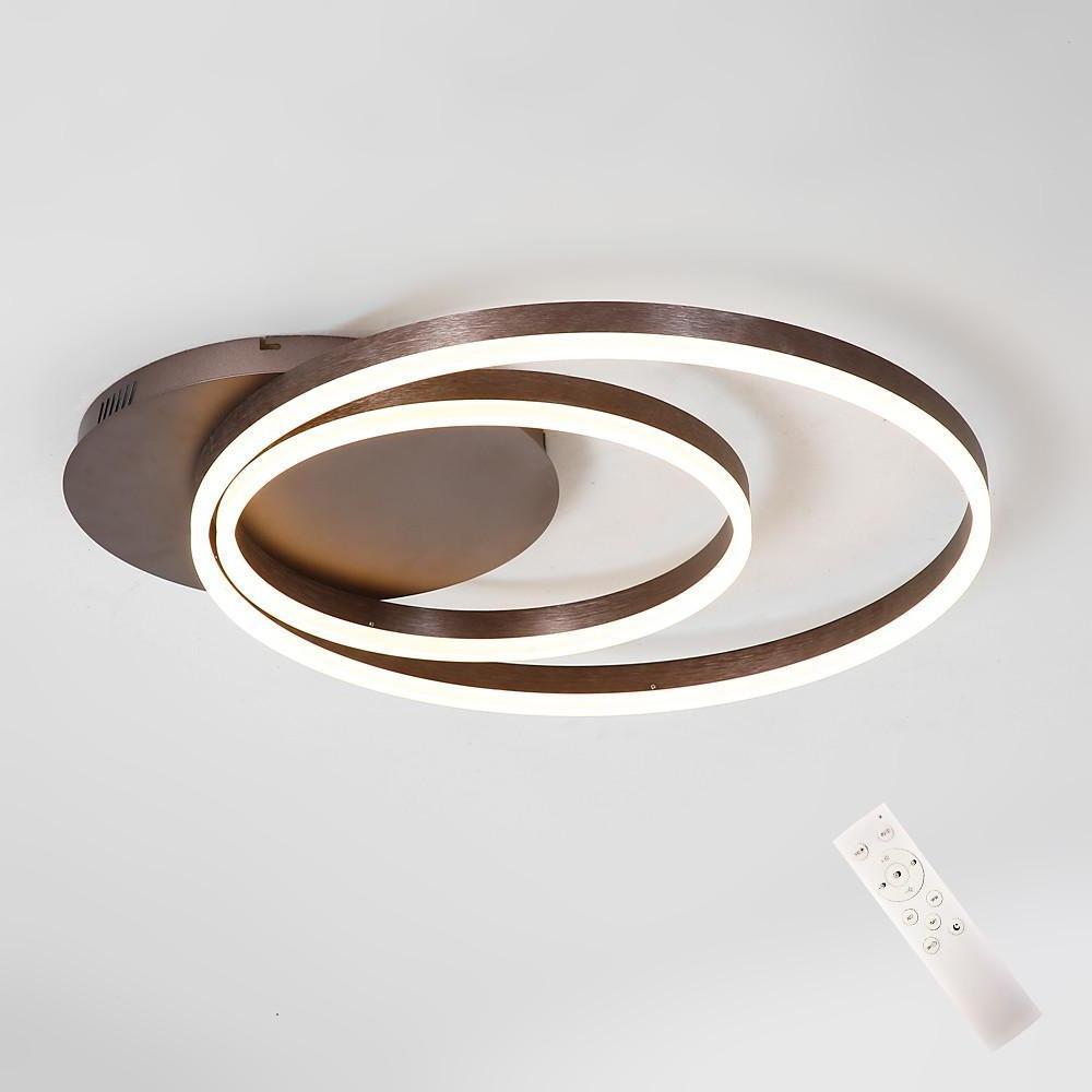 Modern Dimmable Multi Circle LED Flush Mount Ceiling Light for Living Room and Bedroom in Coffee Finish