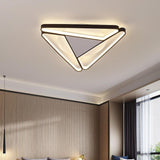 Modern Geometric LED Flush Mount Ceiling Light Fixture for Living Room and Bedroom